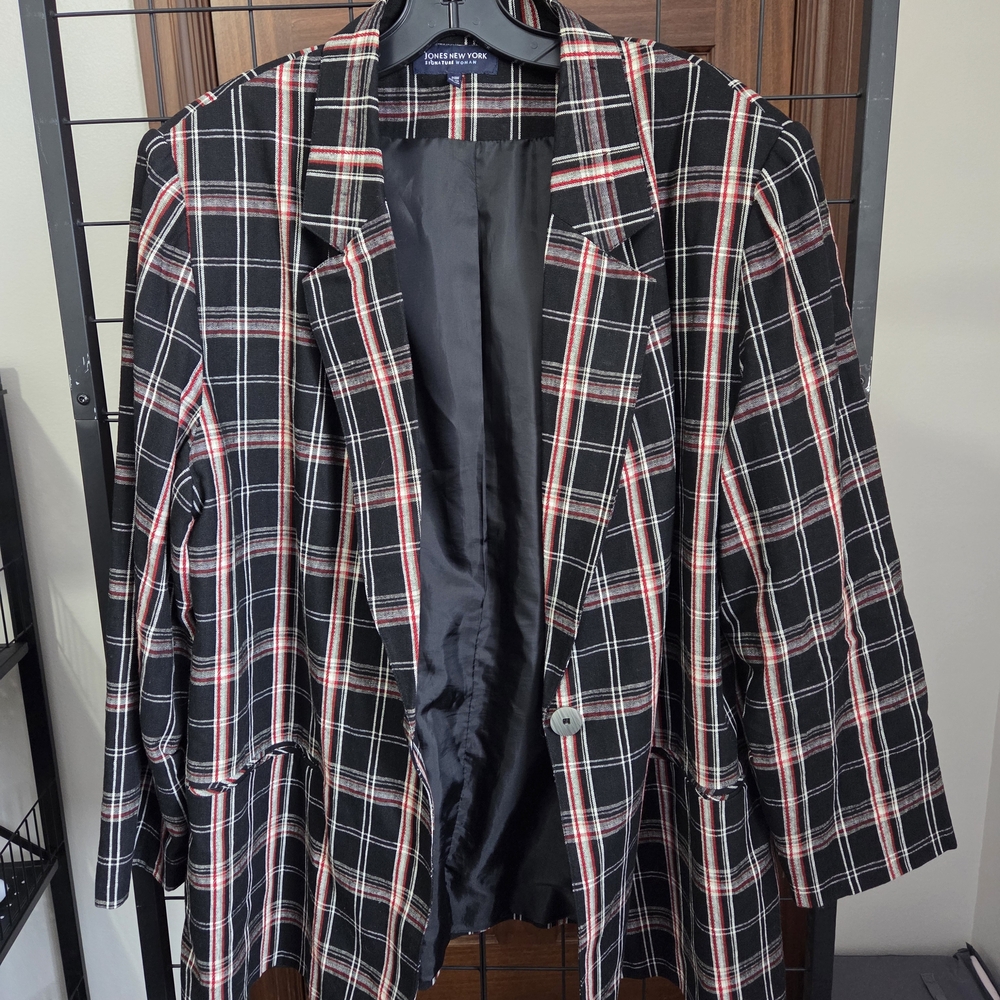 Plus Size Jones New York Women's Plaid Blazer, NWOT - Picture 5 of 10